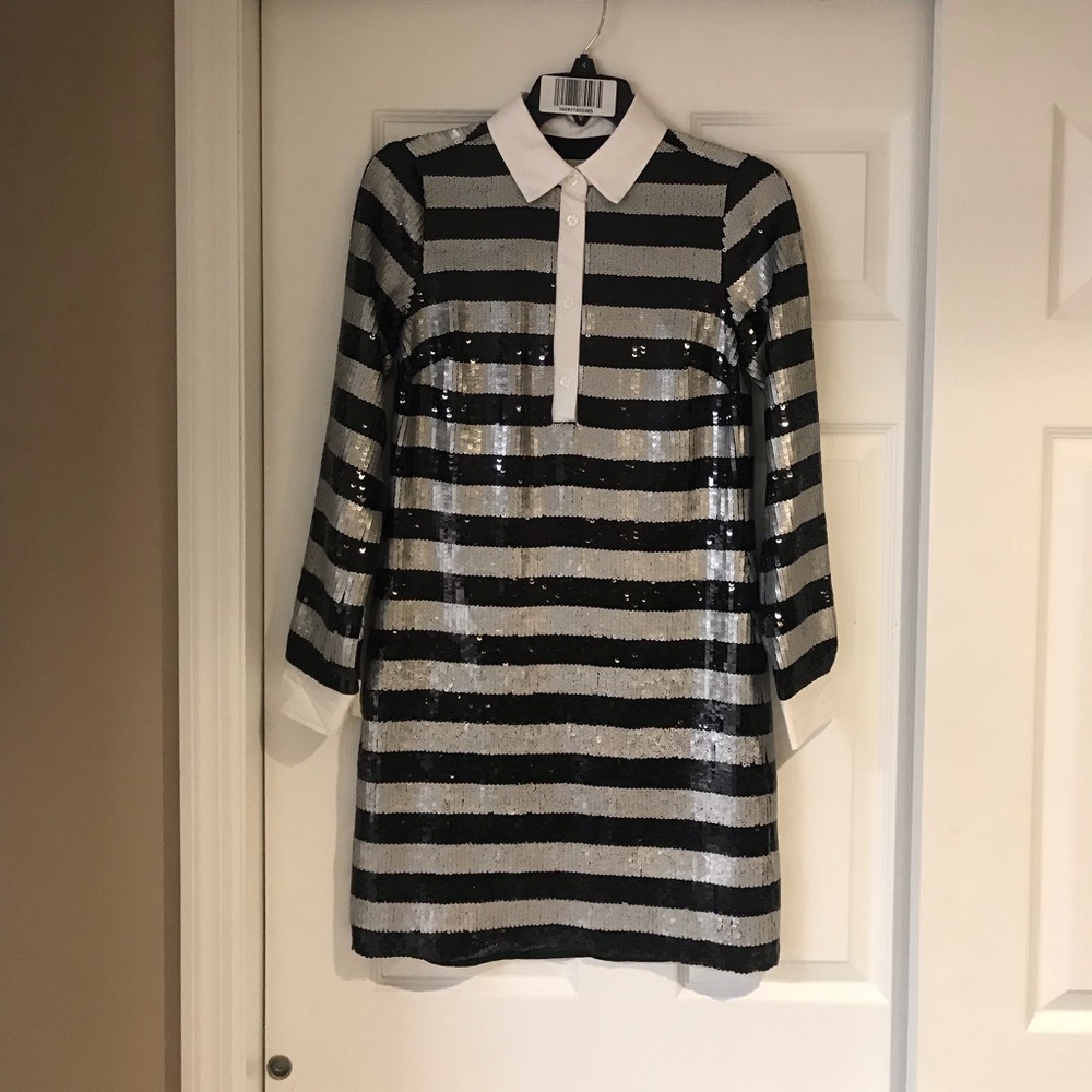 Michael Michael Kors Striped Sequined Shirt Dress